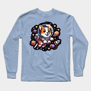 corgi astronaut Long Sleeve T-Shirt